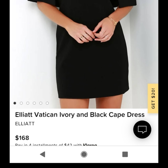 Elliatt Vatican black and white cape dress! Worn once! - Picture 5 of 5